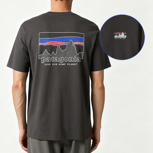 26款Patagonia P-6 Logo巴塔纯有机棉T恤春夏户外休闲透气 37882