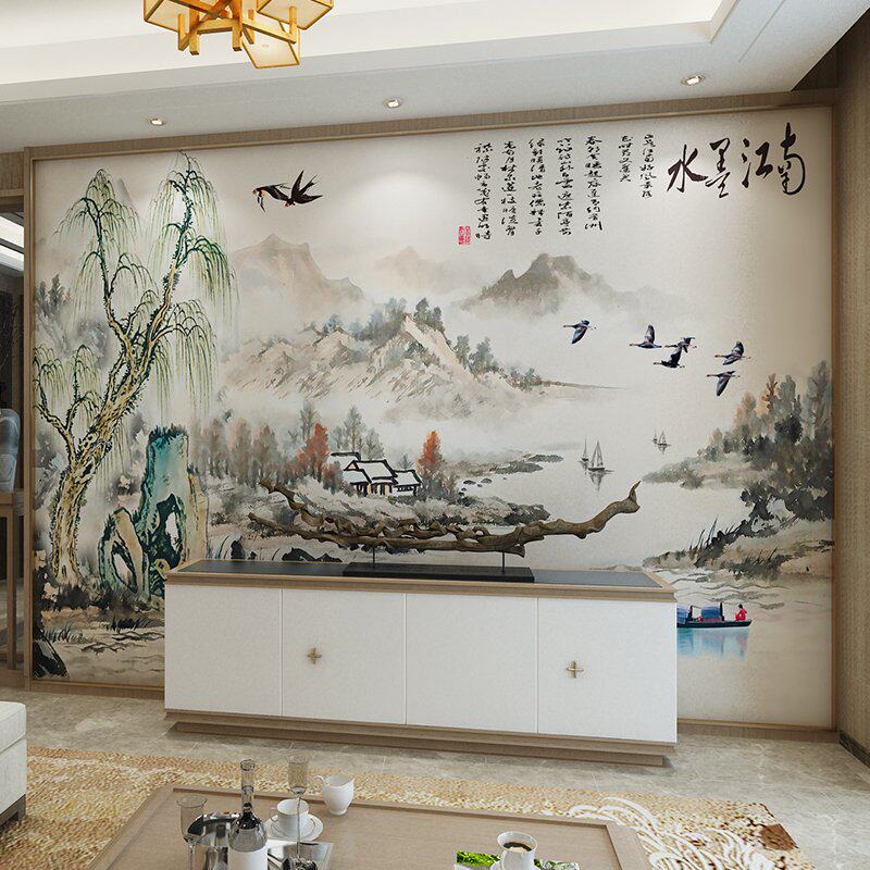modern New Chinese style wallpaper sofa television Background wall mural a living room Freehand Abstract Ink wallpaper landscape Qiangbuin the Decoration main material , Wallpaper , Custom mural  category - from Buy2taobao.com to provide professional Taobao agent buy service