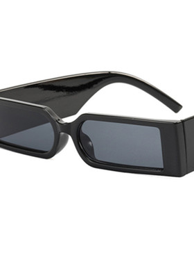 欧美嘻哈长方形防晒太阳镜男黑色科技潮流复古显瘦时尚个性墨镜女