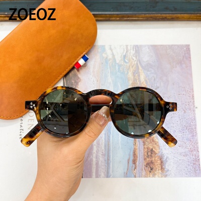 LESCA 民国风复古圆形粗框款墨镜S.Froud男女板材太阳眼镜防晒