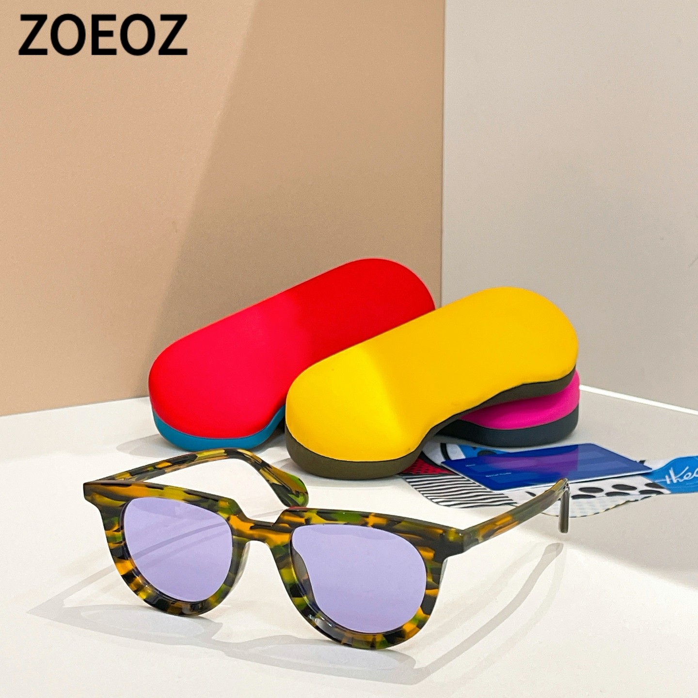 THEO Mille85 设计师款复古椭圆形太阳眼镜板材男女潮款彩色墨镜