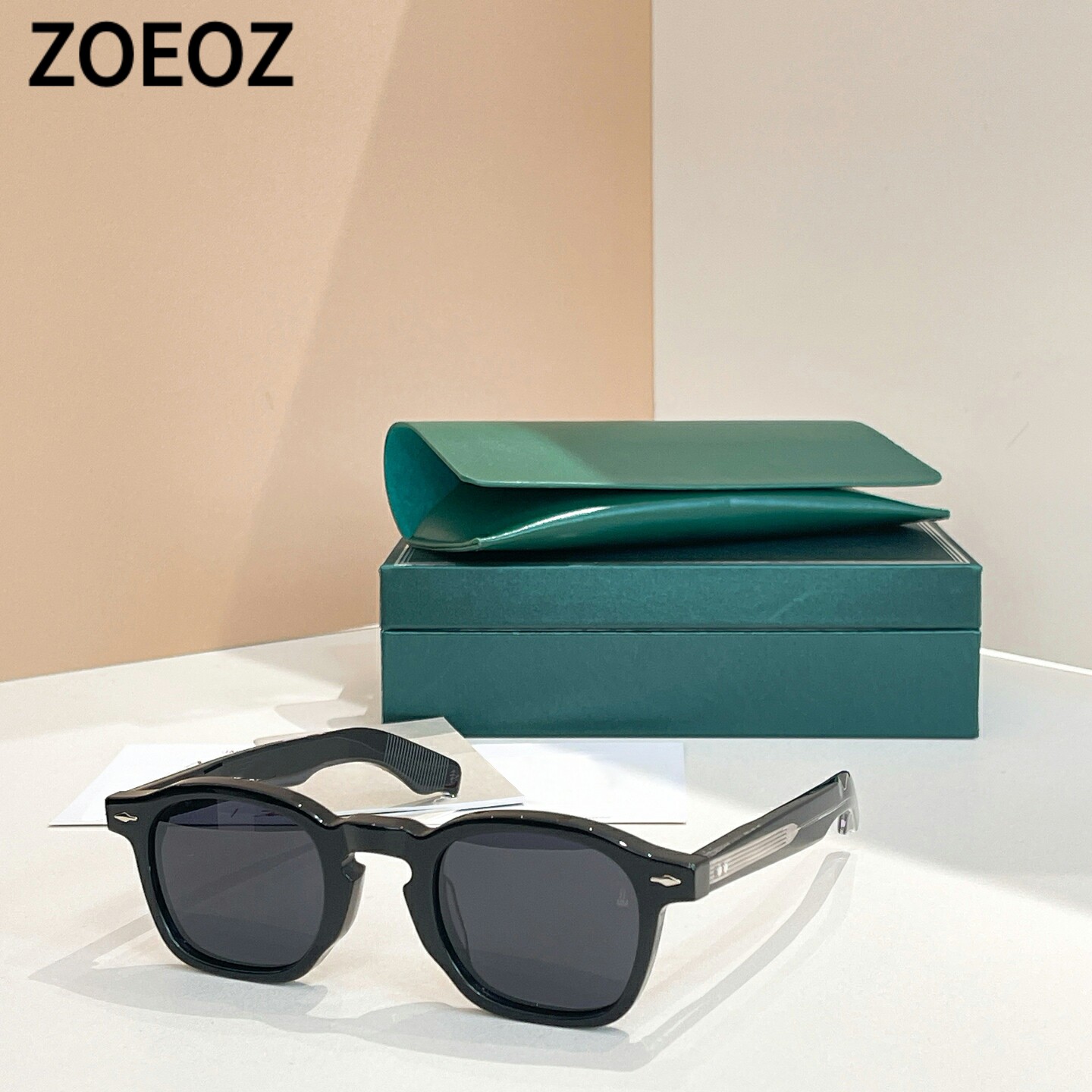 jmm ZEPHIRIN 47复古方形墨镜男女款板材太阳眼镜透明变灰色镜片