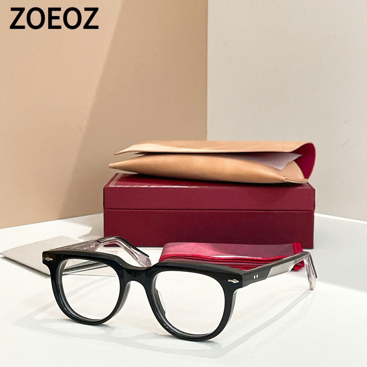 jmm STAHLERI粗框方圆形光学近视眼镜框男女款板材平光镜架中大脸