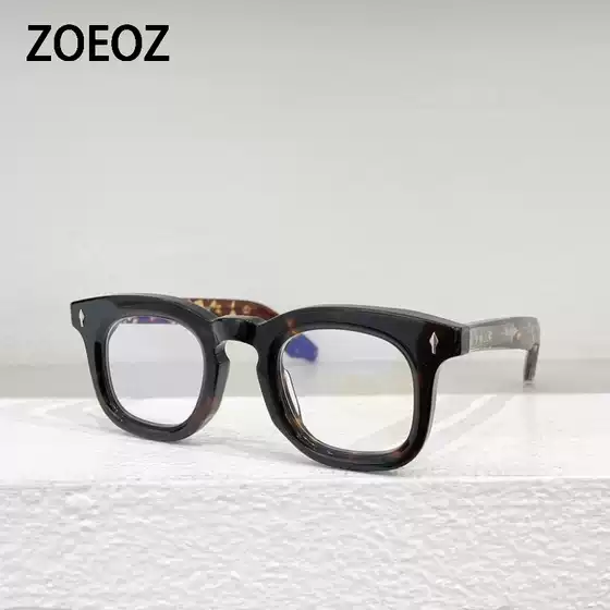 Jmm Devauxi Thick Frame Large Frame Square Retro Myopia Glasses Frame Men and Women Trendy Plate Learning Frames