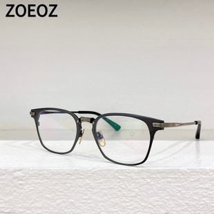 日本设计师款复古金属方形钛架titanium眼镜框男女潮款近视镜框