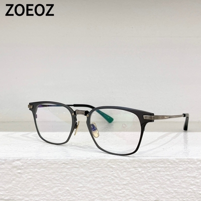 日本设计师款复古金属方形钛架titanium眼镜框男女潮款近视镜框