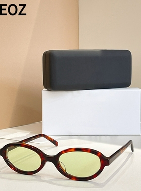 VEHL  JUNE 休闲风格板材椭圆形墨镜小圆框形太阳眼镜男女潮款
