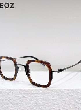 THEO Broccoli复古方形眼镜近视眼镜框男款黑框圆脸板材镜架女款