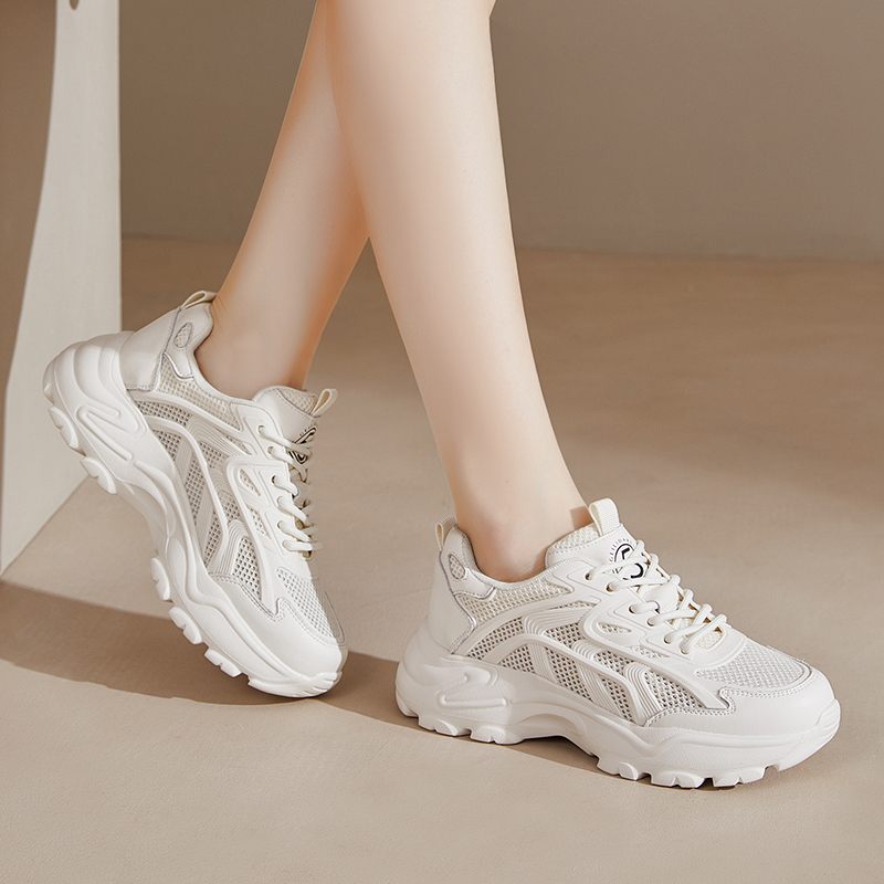 网鞋女透气网面夏季爆款女鞋子厚底镂空老爹鞋休闲学生小白运动鞋