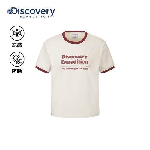 Discovery探索户外运动字母印花撞色短袖T恤女士26夏季新品RS94