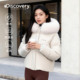 Discovery探索户外加厚短款 鹅绒羽绒服毛领保暖面包服25冬新品