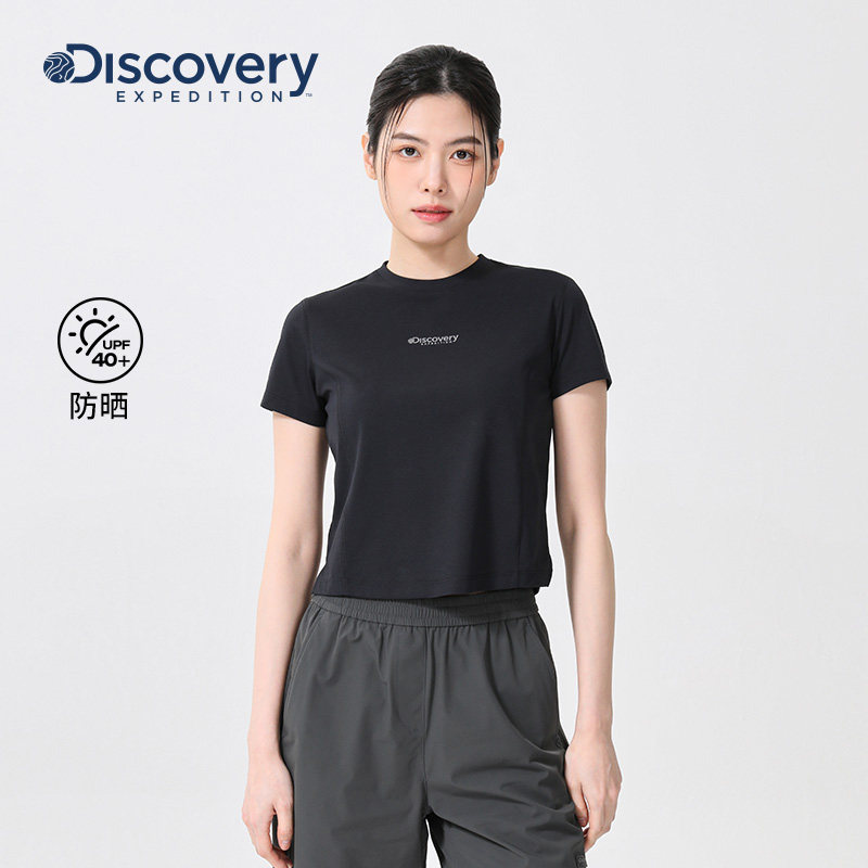 Discovery探索户外防晒短袖T恤修身短款运动半袖训练短袖女夏,户外/登山/野营/旅行用品,户外休闲衣,淘宝优惠券,粉丝福利购,淘宝优惠卷