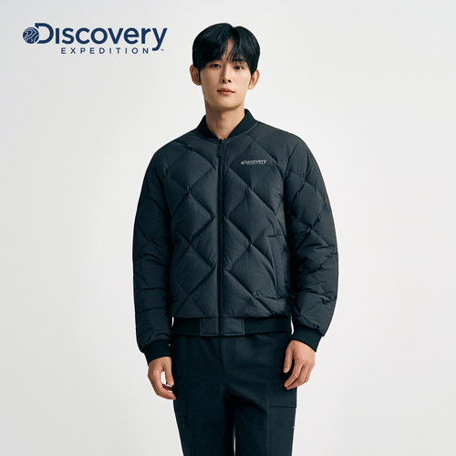 Discovery探索户外鹅绒棒球羽绒服绗缝防寒服保暖男士外套