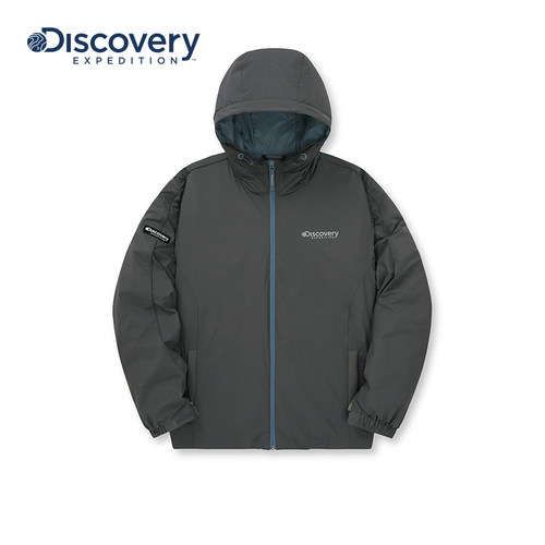 Discovery探索户外保暖棉服简约休闲连帽防寒外套情侣男女冬