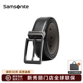 带 腰带头层牛皮裤 Samsonite 新秀丽皮带男真皮自动扣商务休闲男士