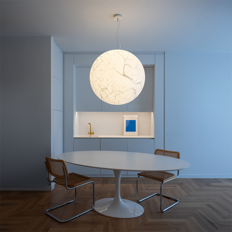 现代简约纸质圆形餐厅吊灯北欧设计师款餐桌灯具