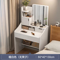 Modern and simple dressing table with light, mirror, chest and cabinet integrated small bedroom Ins-style dressing table and bedside storage cabinet thumbnail 3