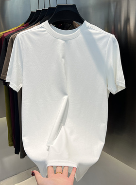 2025春夏男士新款百搭净版纯色半袖圆领经典时尚简约男装T恤短袖