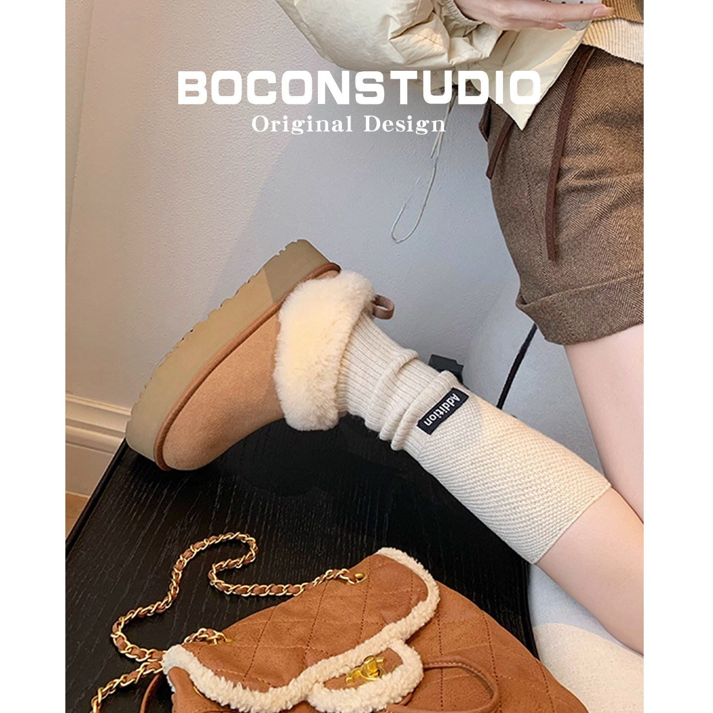 羊毛雪地靴女加绒加厚保暖棉鞋