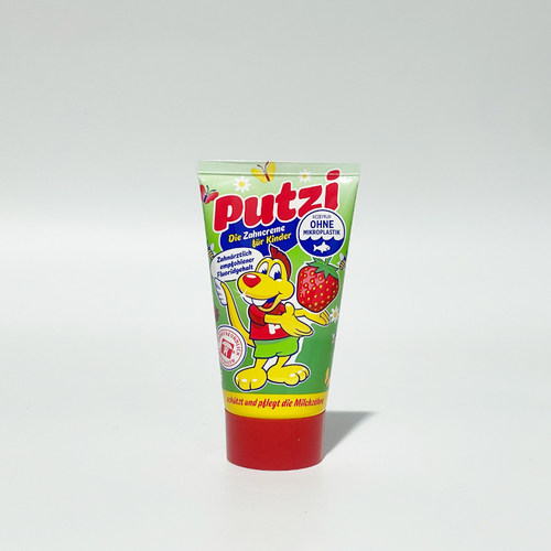 putzi璞慈儿童牙膏0-6岁含氟防蛀护齿草莓味外出旅行便携装50ml