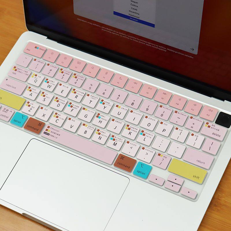 苹果Macbook Air13 Pro16英寸彩色15快捷功能OS键盘膜13.6按键膜2026款保护贴膜M5/M4/M3/M2防尘键位膜2026款