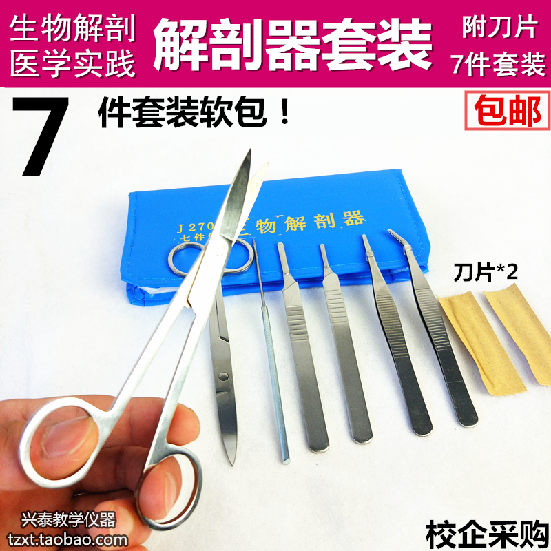 生物解剖工具7件套 生物相关科目实验工具解剖刀剪刀高中生物器材