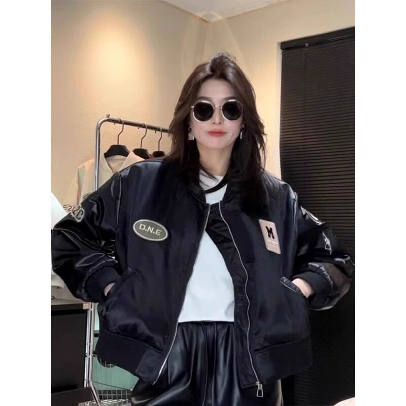 美式短款棒球服外套女2025年短外套