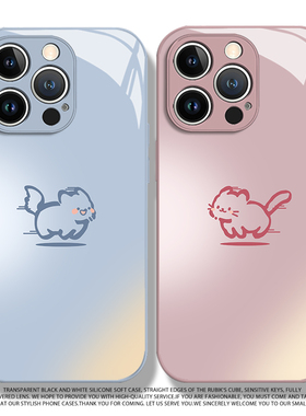 适用于一加TURBO6手机壳ACE6T渐变小狗猫咪1+15新款玻璃13T高颜值12情侣一对11R男女10高级感9R/ace5/3v/2pro