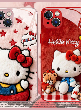 毛绒HelloKitty适用于红米turbo4手机壳redmi凯蒂猫TURBO4PRO新款玻璃3秋冬卡通可爱女孩小众高级防摔保护套