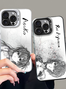 黑色素稿EVA绫波丽适用于VIVOX90pro+手机壳x80明日香70新世纪福音战士60新款动漫二次元周边防摔保护套男女