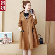 Áo khoác dài qua đầu gối 2019 xuân hè thu đông mới của phụ nữ buông thả áo khoác thời trang khí chất giản dị của Hàn Quốc - Trench Coat