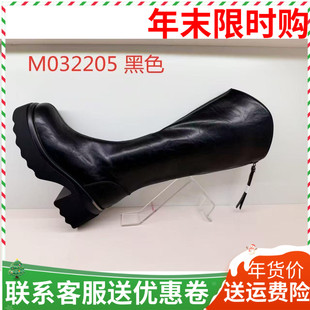 香香莉女鞋2025冬新款32205粗跟长靴女加绒保暖高筒百搭瘦瘦靴