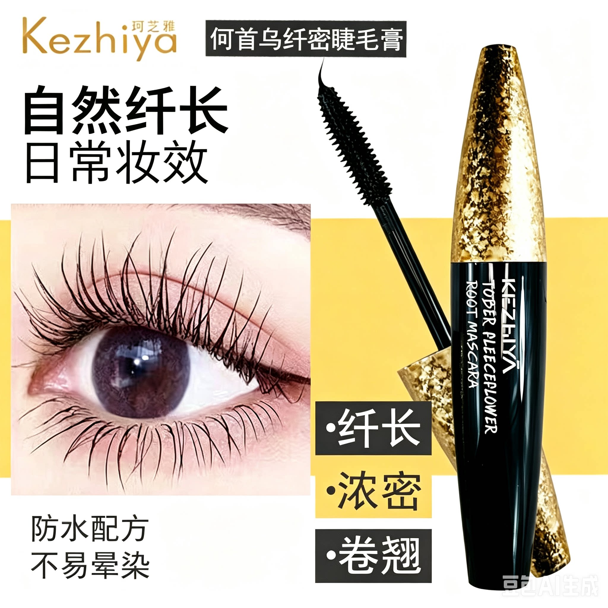 珂芝雅睫毛膏何首乌浓密卷翘