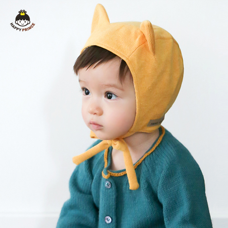 韩版婴儿帽子新生婴幼儿新款可爱加厚精灵猫咪包头宝宝护耳帽春秋