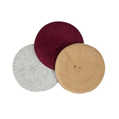 韩版可爱时尚纯色圆顶羊毛帽子