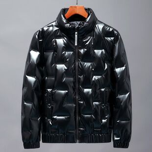 冬季亮面羽绒棉短款韩版潮流款社会精神小伙加厚保暖外套男士潮牌