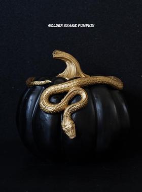 摆件装饰树脂金蛇南瓜造型