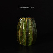 出口欧式 窑变色杨桃造型陶瓷插花桌面插花小花瓶笔筒收纳 复古个性