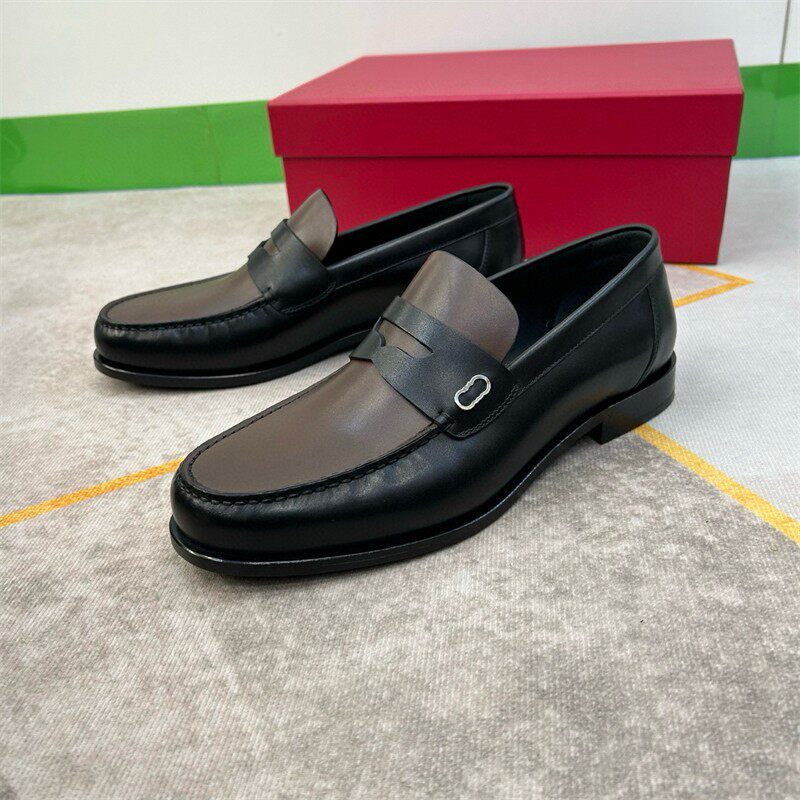 【真皮大底】头层牛皮牛皮商务套脚皮鞋男士高端一脚蹬经典乐福鞋