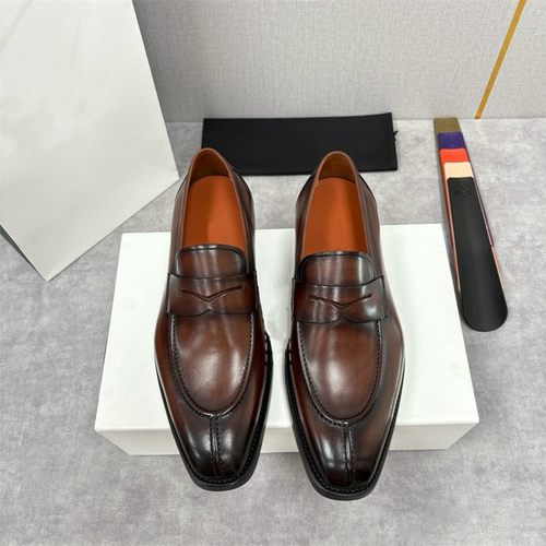 欧洲站潮牌头层牛皮鳄鱼纹商务套脚皮鞋男士高端皮底一脚蹬乐福鞋