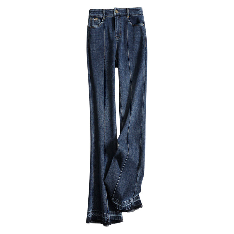 SPRING|SUMMER 2024 NEW HIGH-WAISTED BOOTCUT JEANS SLIM FRINGED LEG STRAIGHT CASUAL WIDE-LEG LONG PANTS