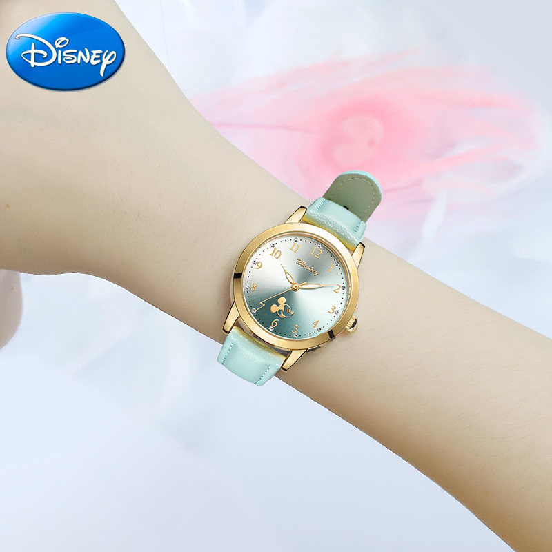 迪士尼手表官方旗舰店简约气质学生防水夜光手表女ins风儿童初中