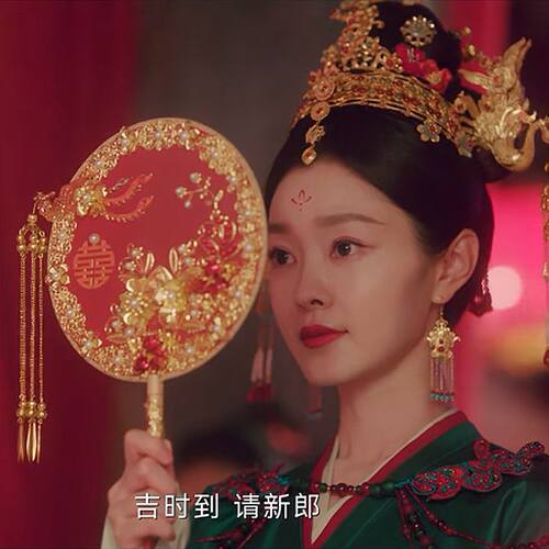 娘结婚红色扇子成品diy材料包