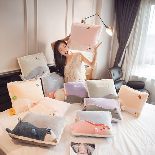两用抱枕被子爱语心随