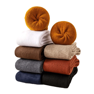 小腿袜子男士长筒袜冬天加绒加厚款秋冬季保暖过膝高筒毛巾袜男款