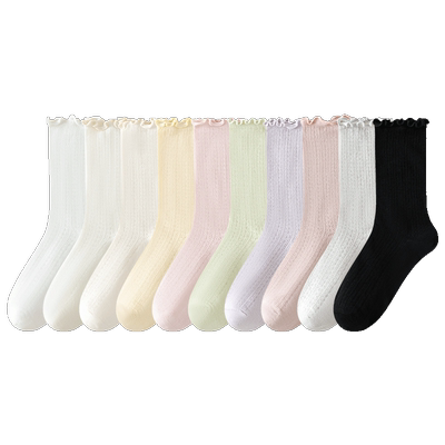 中筒袜子夏季薄款女堆堆袜纯棉