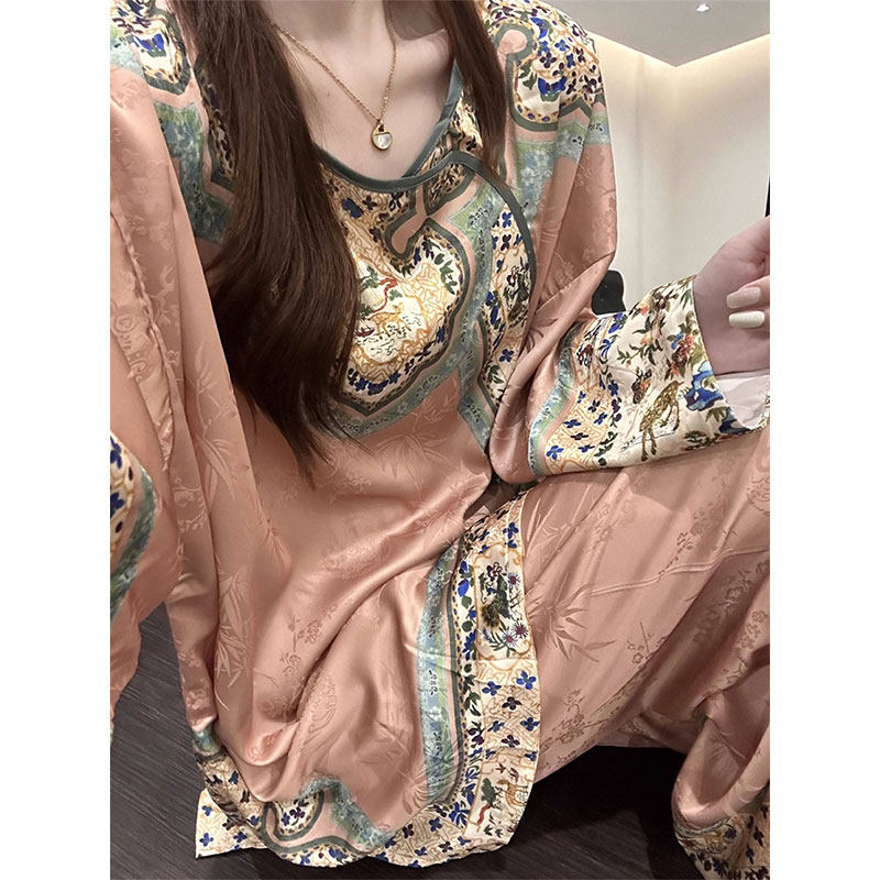 国风新中式复古銮金汉服睡衣女2026春秋季可外穿长裤家居服两件套,女士内衣/男士内衣/家居服,睡衣/家居服套装,淘宝优惠券,粉丝福利购,淘宝优惠卷