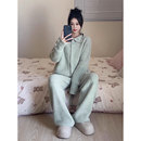 半边绒加绒加厚冬天可外穿女士家居服套装 2025新款 保暖睡衣秋冬季