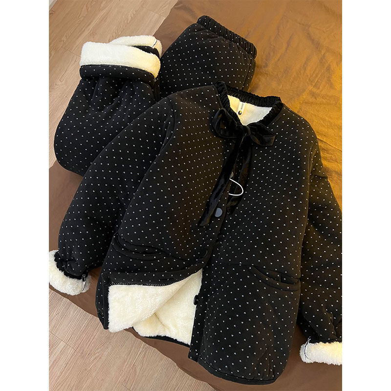 简约爱心三层夹棉软糯睡衣女冬季软糯糯加绒加厚纯色家居服套装,女士内衣/男士内衣/家居服,睡衣/家居服套装,淘宝优惠券,粉丝福利购,淘宝优惠卷