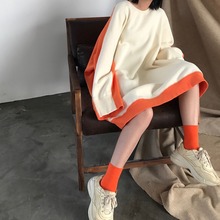 2020新款秋冬韩版薄款长袖上衣女宽慵懒风中长款套头百搭卫衣外套